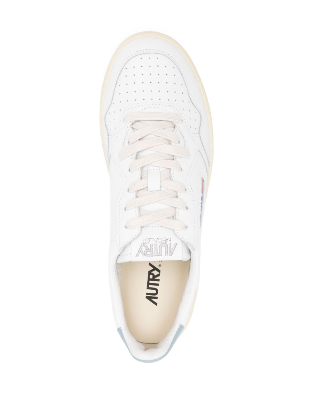 AUTRY - BASKETS MEDALIST LOW EN CUIR BLANC ET DAIM BLEU