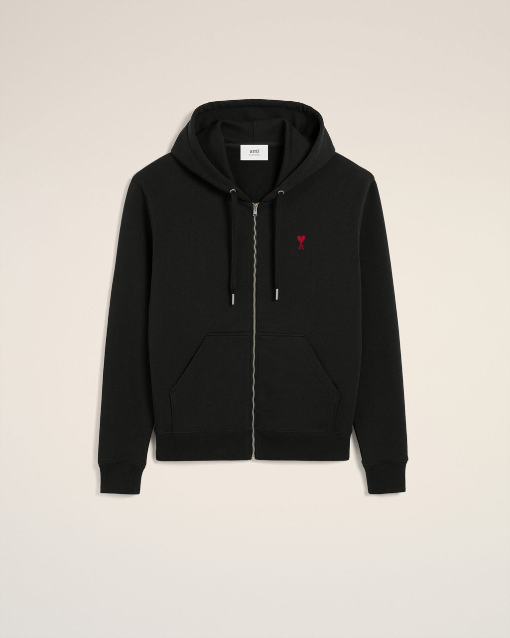 Hoodie Noir Zippé Ami de Coeur En Coton