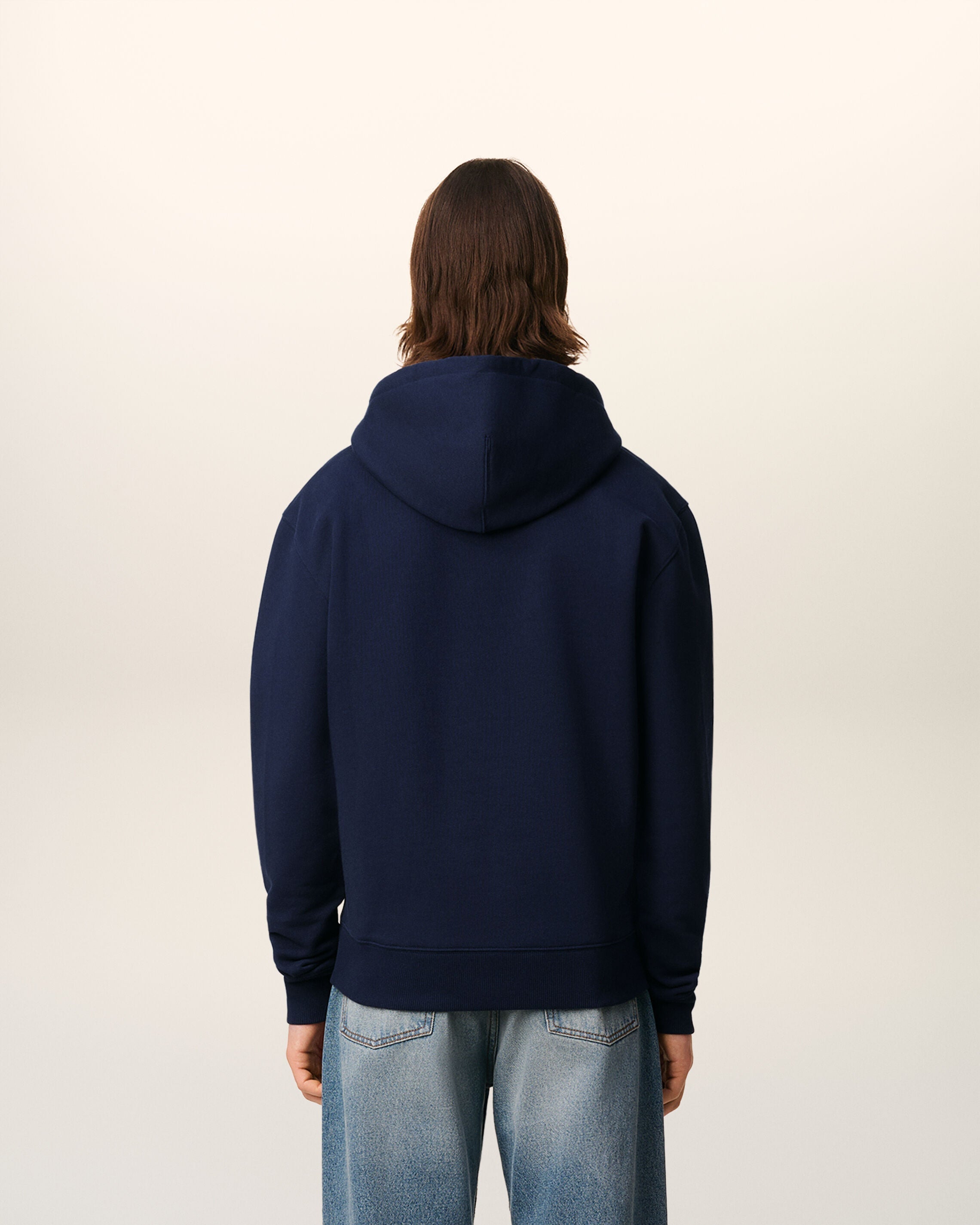 Hoodie Bleu Marine Zippé Ami de Coeur En Coton