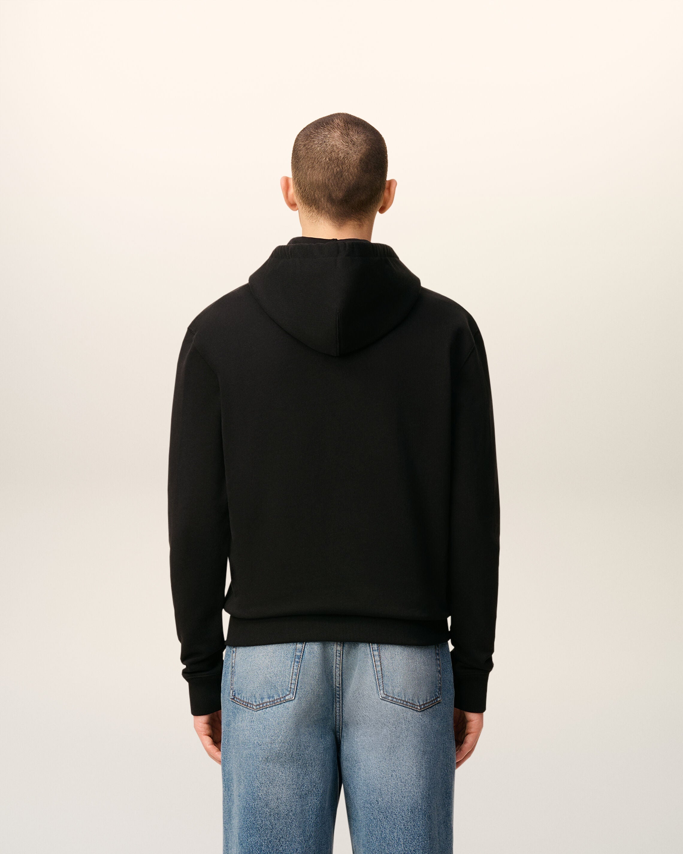 Hoodie Noir Zippé Ami de Coeur En Coton