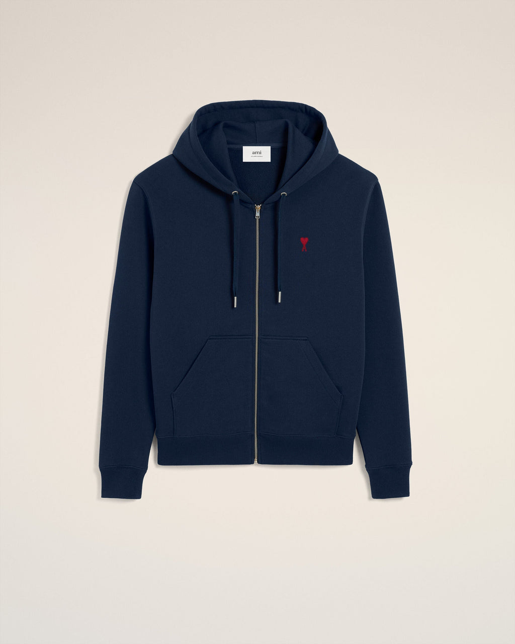 Hoodie Bleu Marine Zippé Ami de Coeur En Coton