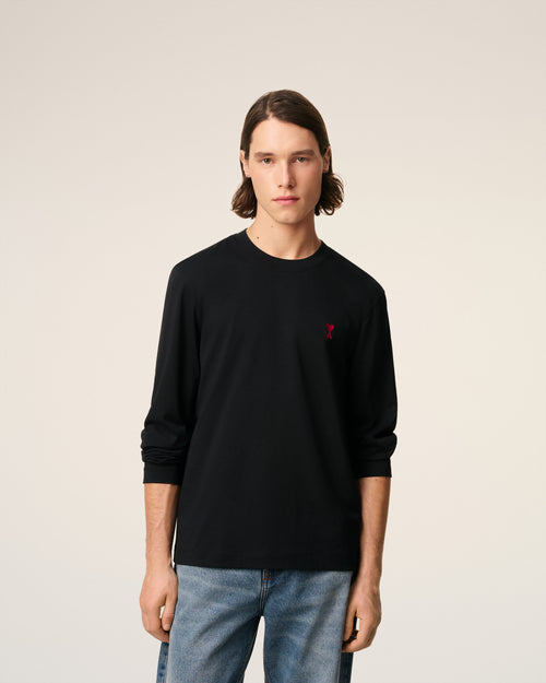 T-Shirt Noir Manches Longues Ami de Coeur En Coton