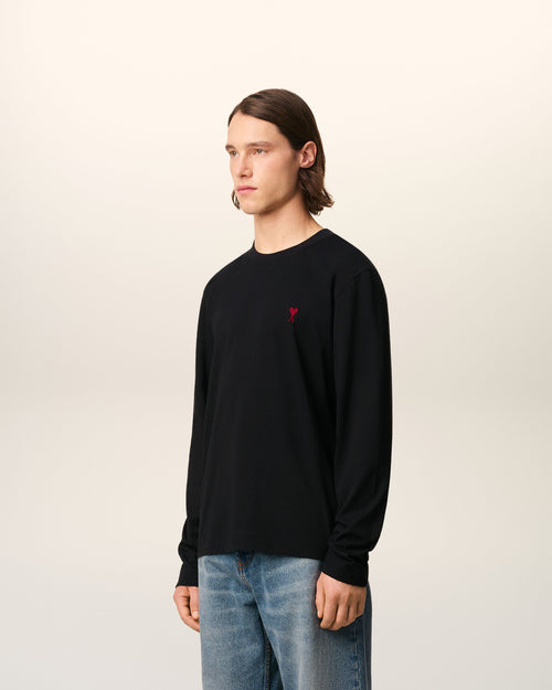 T-Shirt Noir Manches Longues Ami de Coeur En Coton