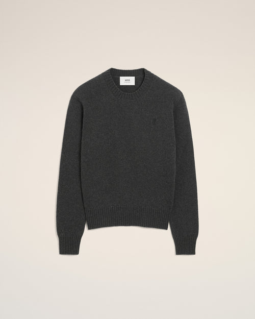 Pull Noir Col Rond Ami De Coeur En Cachemire