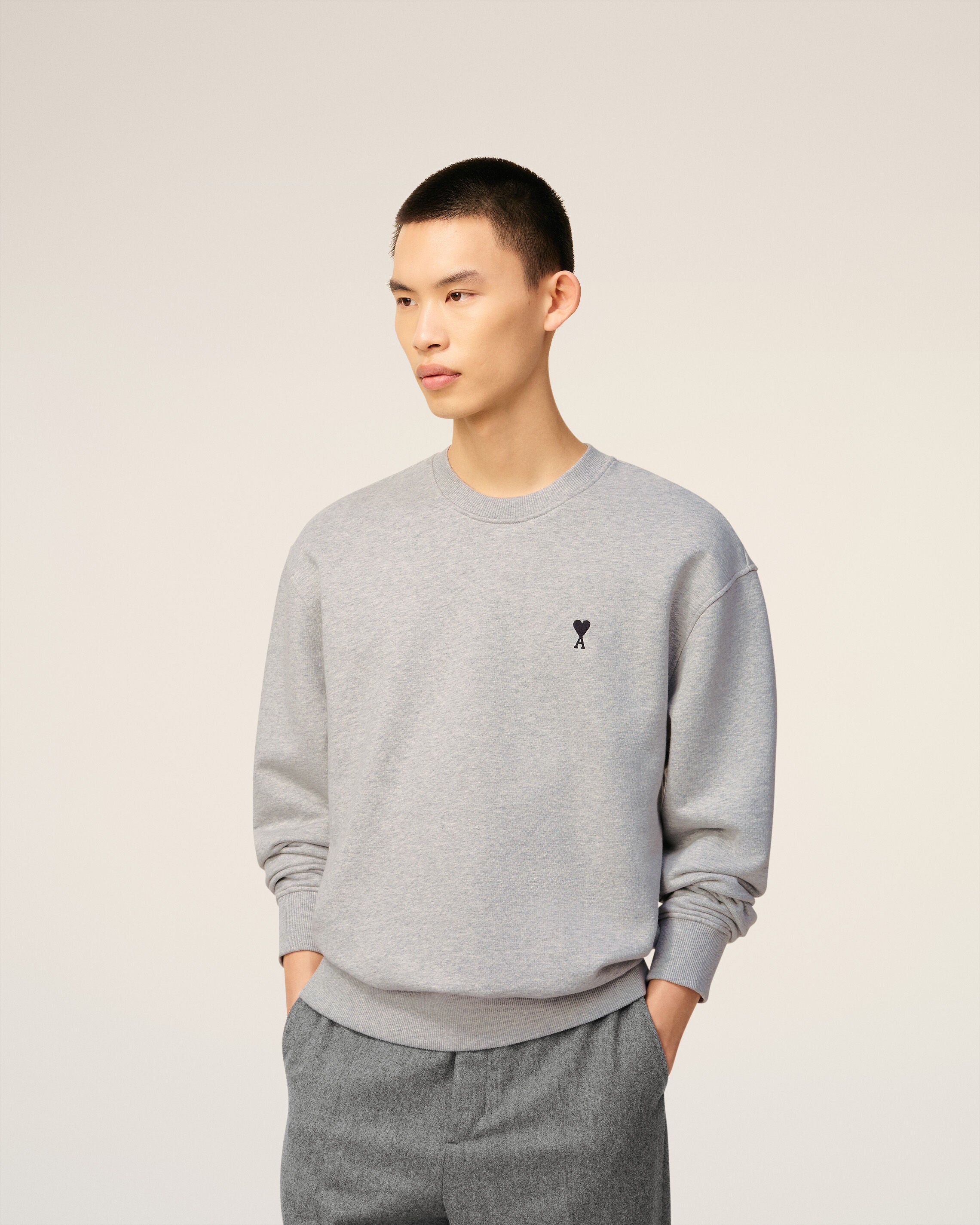 Sweatshirt Gris Ami De Coeur En Coton