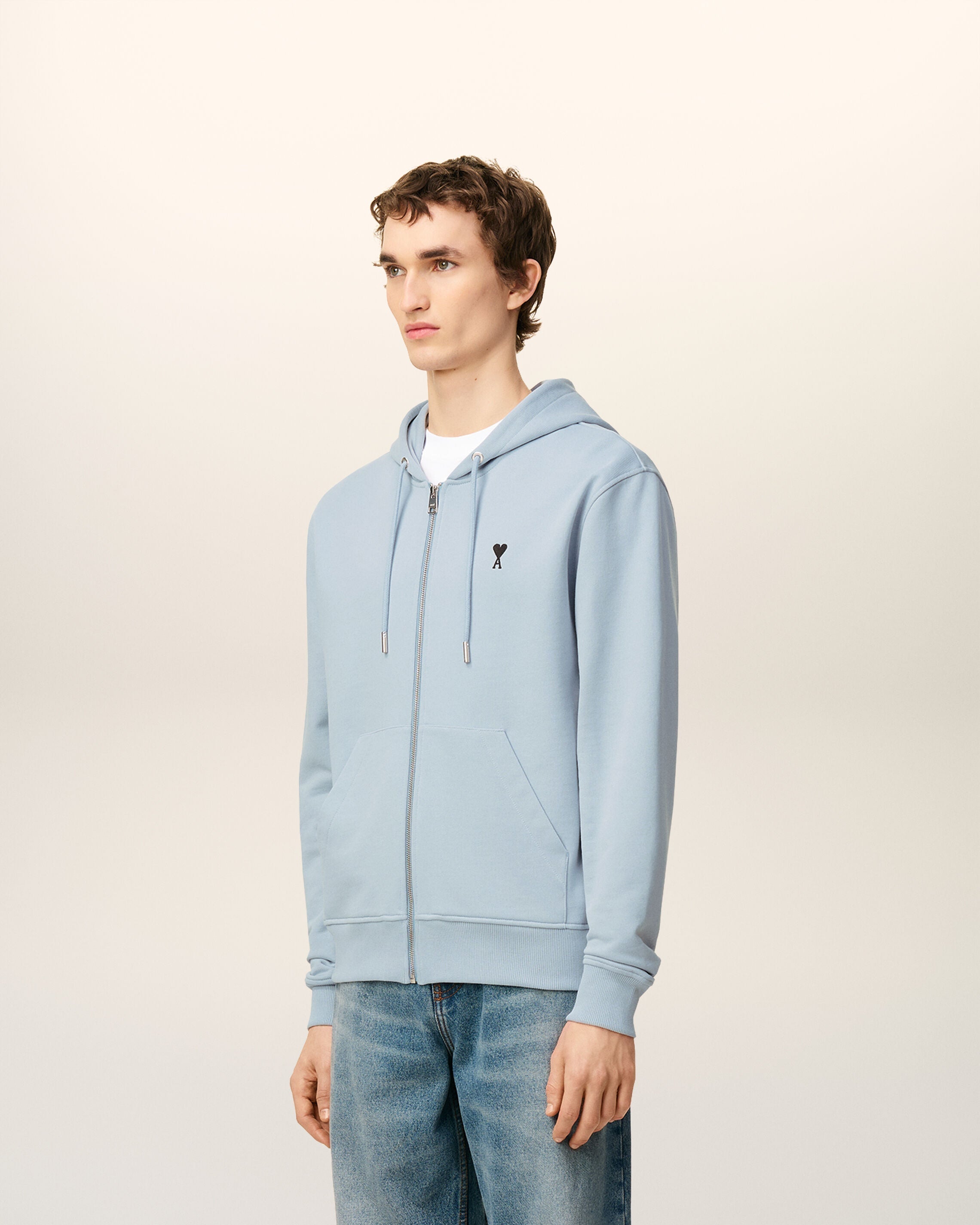 Hoodie Bleu Zippé Ami De Coeur En Coton