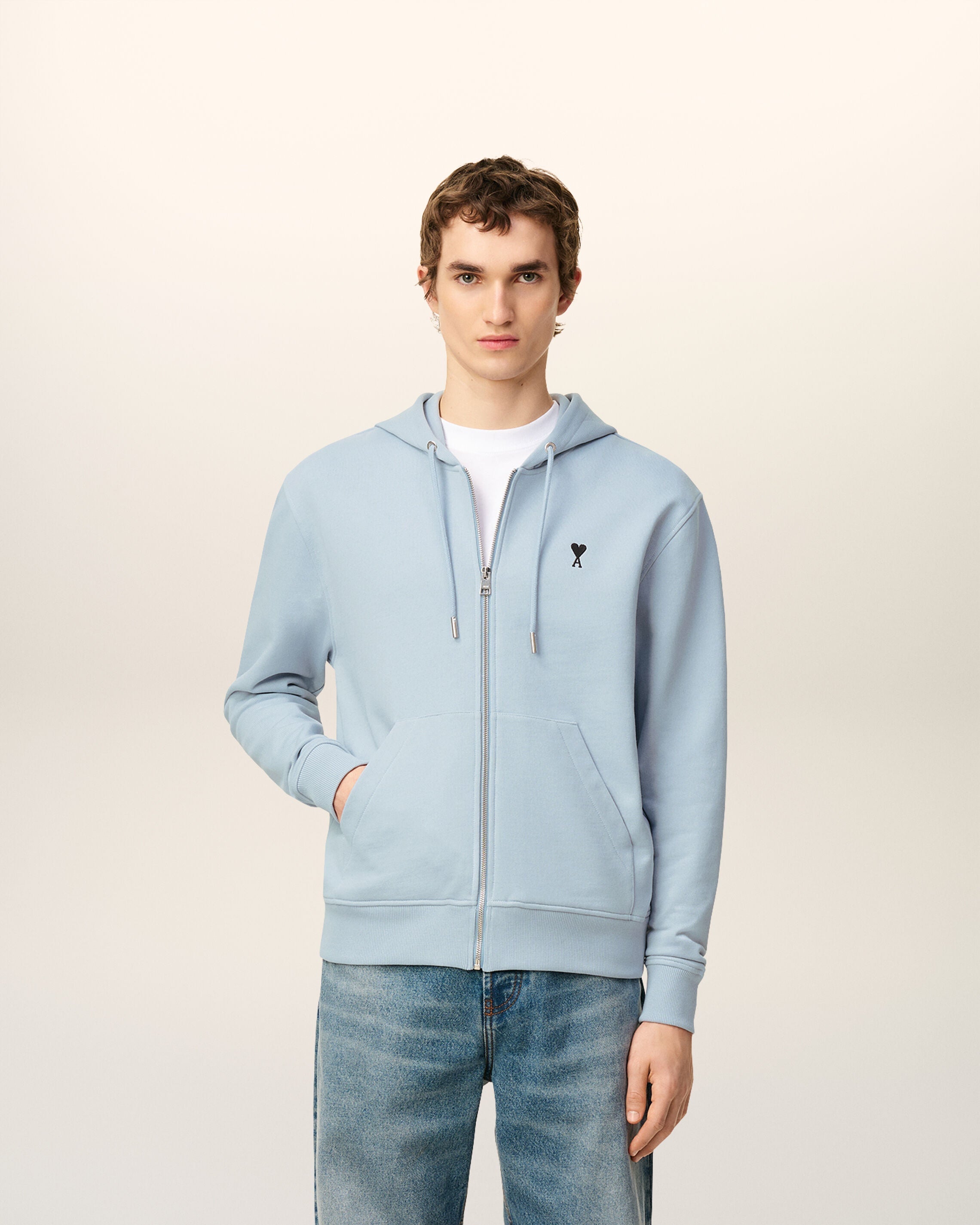 Hoodie Bleu Zippé Ami De Coeur En Coton