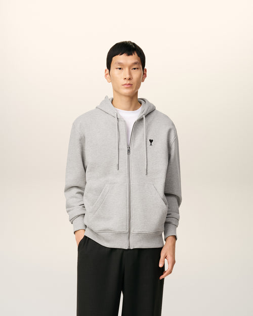 Hoodie Gris Zippé Ami De Coeur En Coton