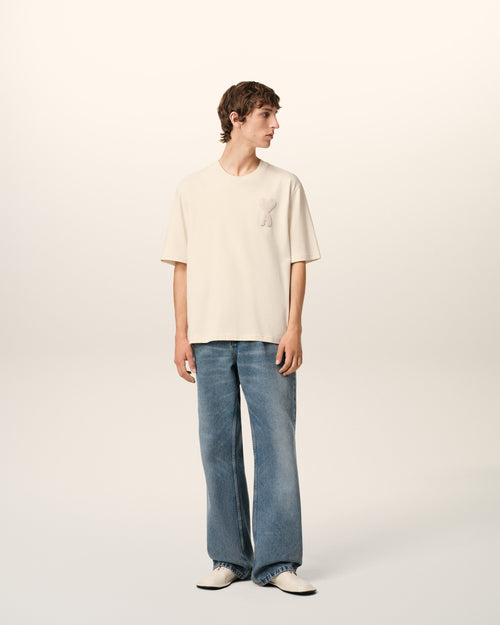 T-Shirt Beige Patch Ami de Coeur En Coton