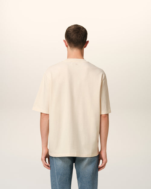 T-Shirt Beige Patch Ami de Coeur En Coton