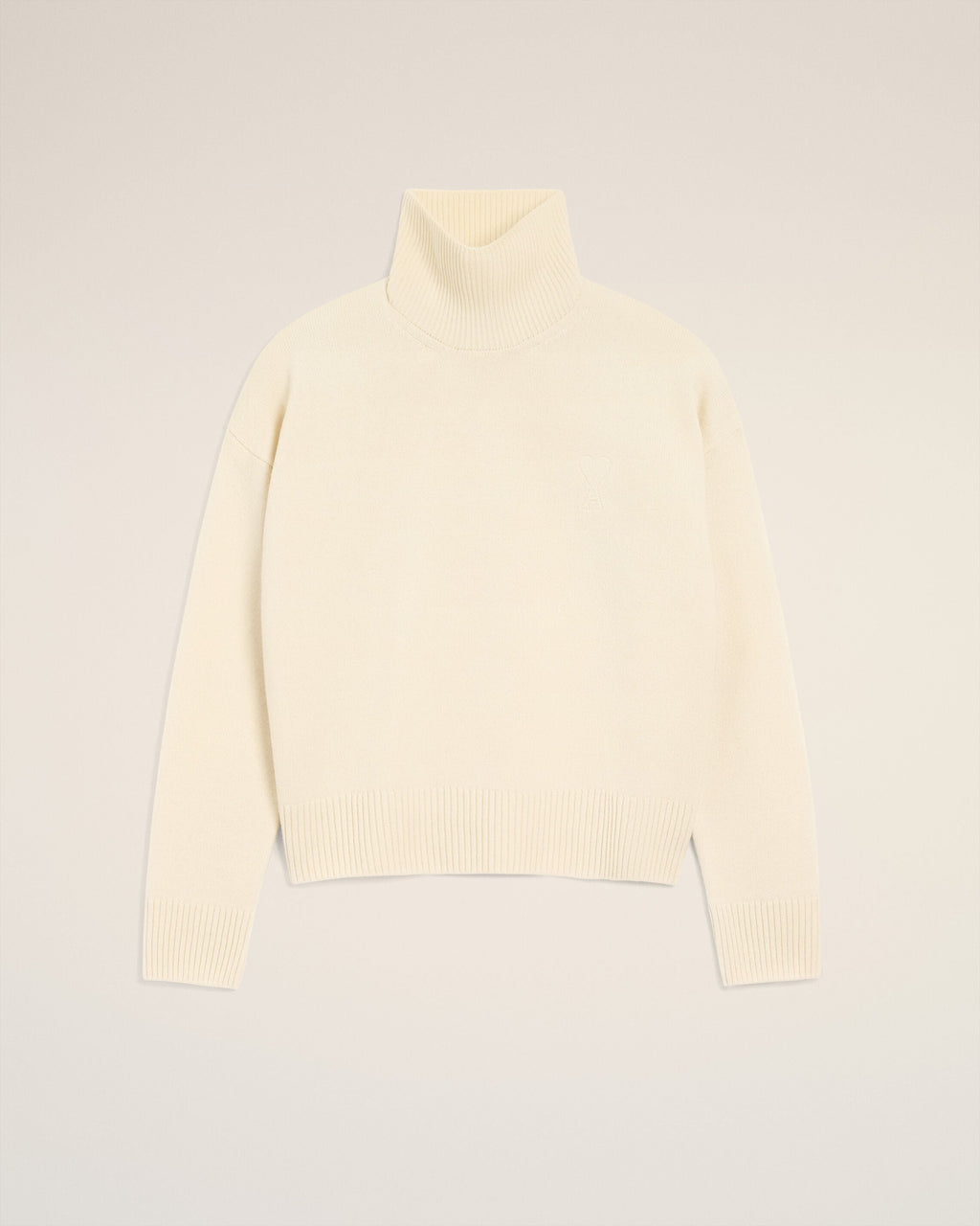 Pull Blanc Col Cheminée Ami De Coeur En Laine