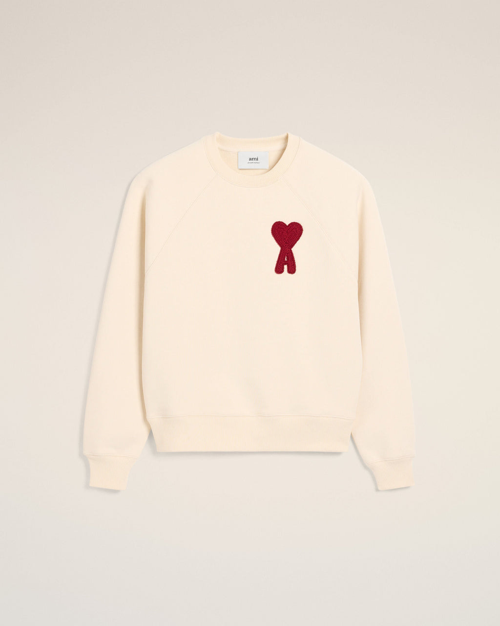 Sweatshirt Beige Patch Ami de Coeur En Coton