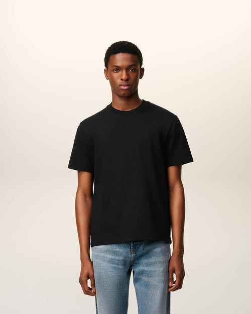 T-Shirt Noir Ami de Coeur En Coton