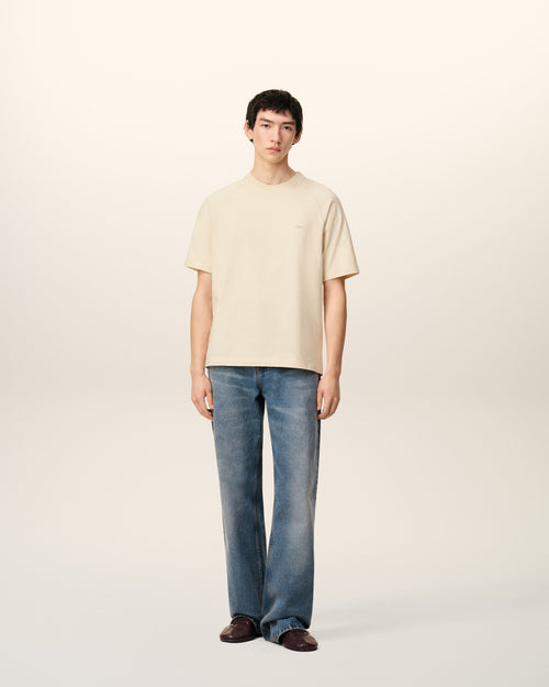 T-shirt Blanc Manches Courtes En Coton