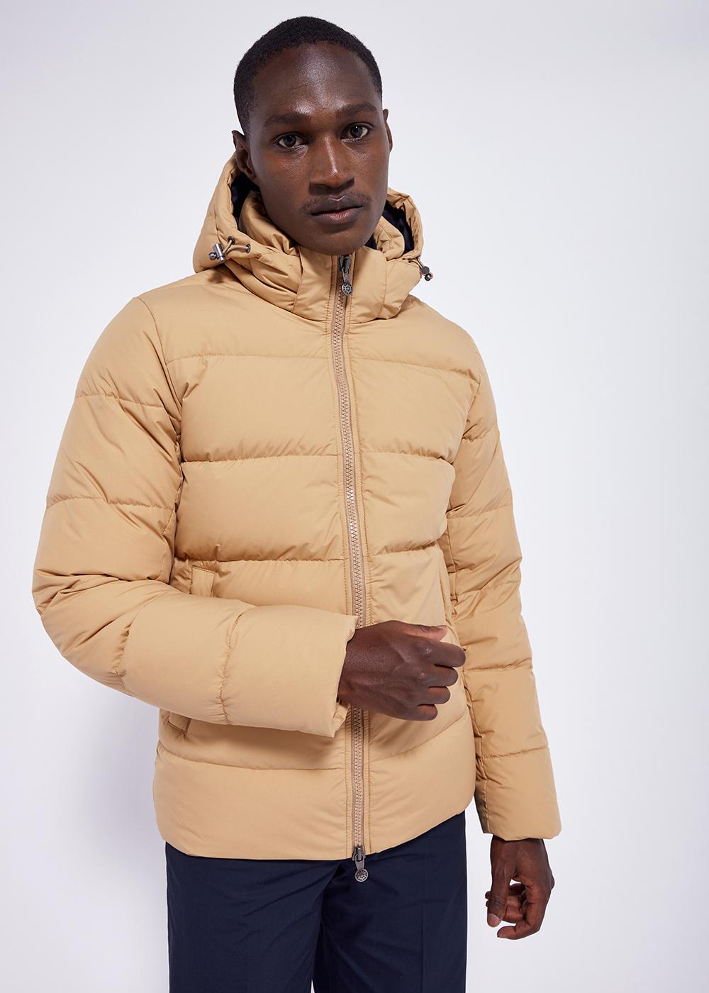 Doudoune à capuche amovible Pyrenex Spoutnic bleu marine