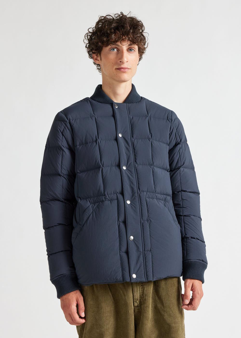 Veste doudoune homme Pyrenex Flight à piquage carré bleu foncé